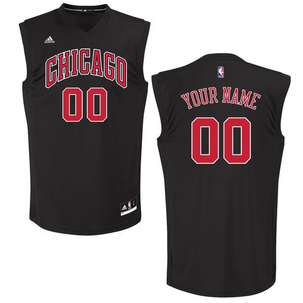 Men Chicago Bulls Adidas Black Custom Chase NBA Jersey->customized nba jersey->Custom Jersey
